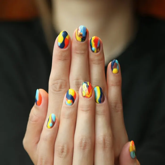 Hand-Painted Art nail style